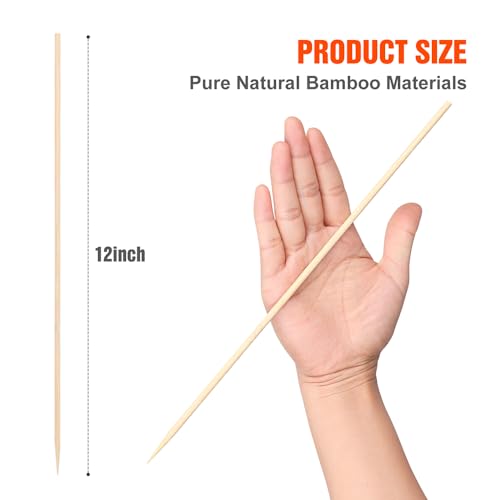 Newflager 400 Pack 12 Inch Natural Bamboo Wood Barbecue Skewers for Grilling, Kabob, Fruit, Appetizer, Cocktail, Sausage, Chocolate Fountain, BBQ Sticks. (Φ=4mm) - Image 2