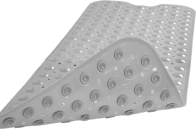 Linoows Bathtub and Shower Mats, Extra Long Non-Slip Bath Tub Mat 39 x 16 Inch, Machine Washable Bathmat with Suction Cups & Drain Holes for Bathroom Floor, Gray - Image 2