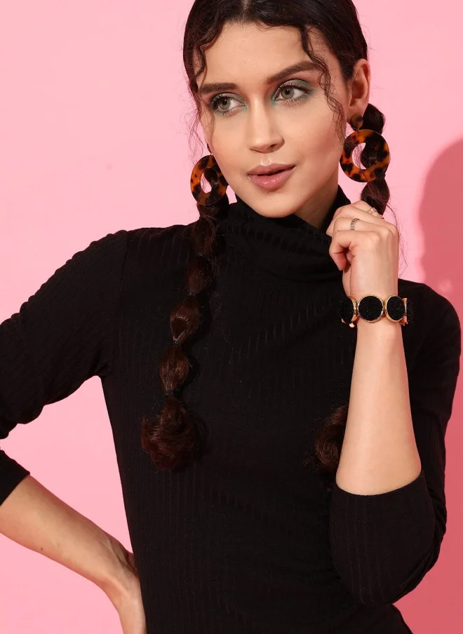 STREET 9 Black Bodycon Dress for Women