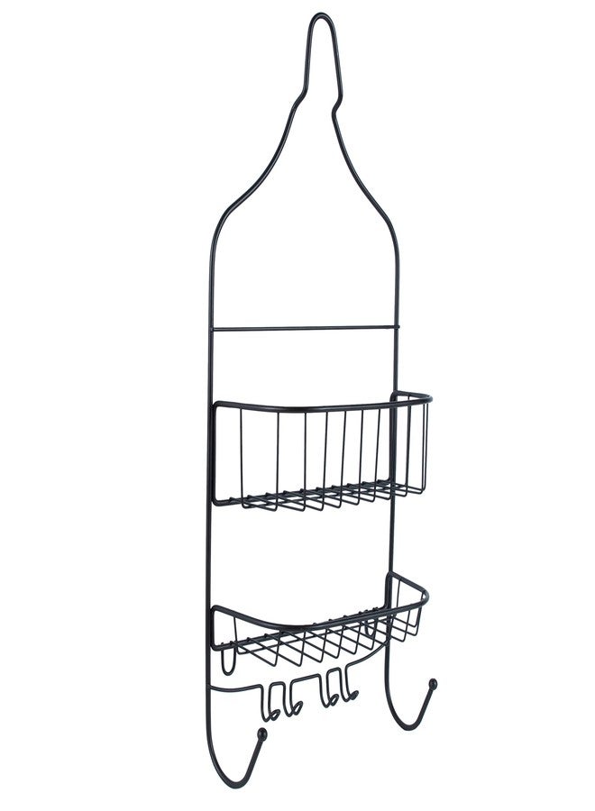 Bath Bliss 2 Tier Contoured Head Shower Caddy, Over The Shower Head, Rust Proof, Bathroom Organizer with Hooks for Hanging Razor, Sponge, Shampoo Holder in Rust - Image 1