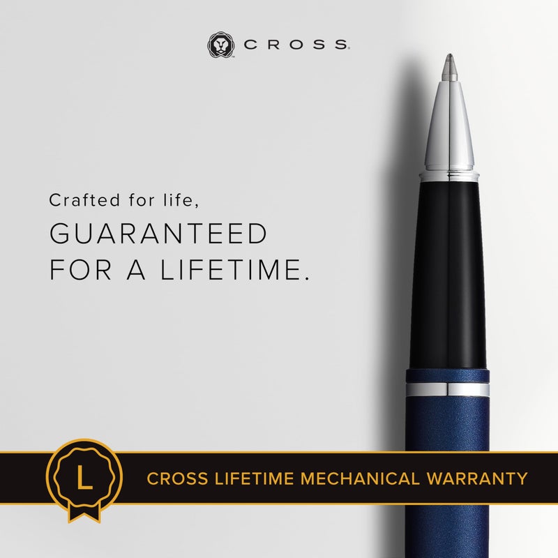 Cross Calais Refillable Gel Ink Rollerball Pen, Medium Rollerball, Includes Premium Gift Box - Matte Metallic Blue - Image 3