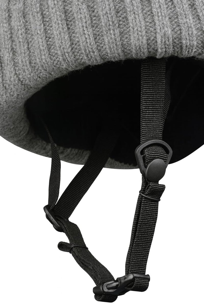 A Vebodi Helmet Beanie â€“ Multi-Sport Low Profile Helmet Hat for Snowboarding, Skiing, E-Bikes, Scooters & More â€“ Waterproof Impact Liner â€“ Adjustable Strap â€“ Unisex â€“ One Size Fits All (Grey) - Image 3
