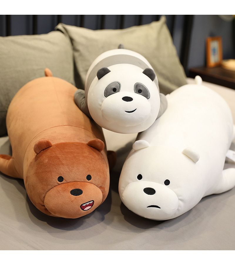 Soft Cute Polar Bear Plush Toy Lying Position Home Decorative Pillow - Image 3