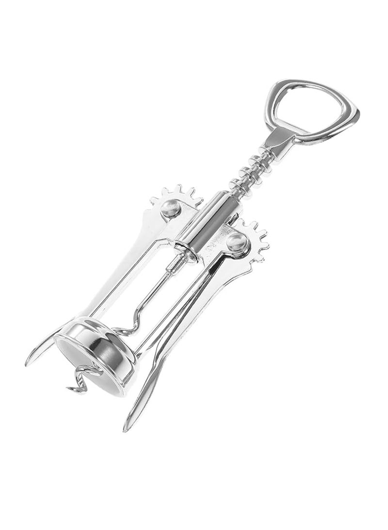 Manual  Corkscrew Winged Bottle Opener for Party Stainless Steel Multifunctional Bottle Opener Easy to Use,Silvery. ﻿  - Image 1