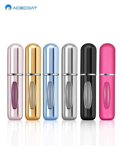 Mini Refillable Perfume Portable Atomizer Bottle Refillable Perfume Spray, Refill Pump Case for Traveling and Outgoing (5ml, 6 Pack) 6