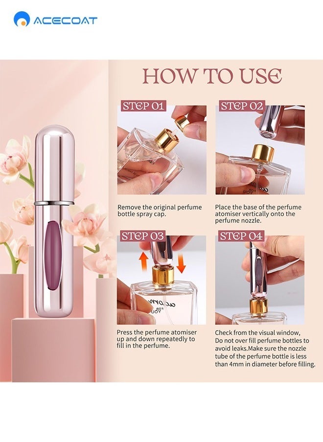 Mini Refillable Perfume Portable Atomizer Bottle Refillable Perfume Spray, Refill Pump Case for Traveling and Outgoing (5ml, 6 Pack) 6