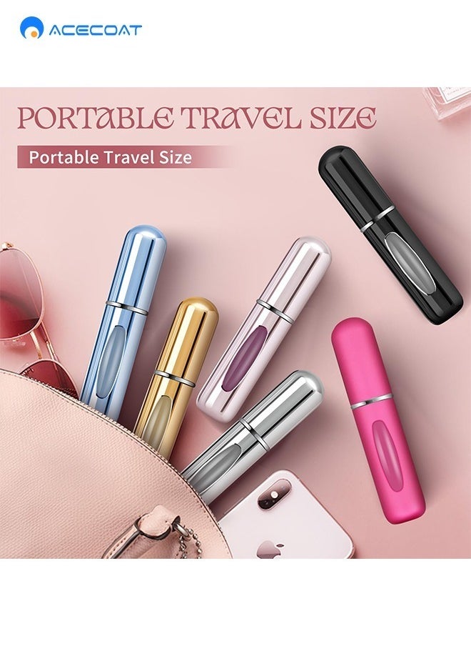 Mini Refillable Perfume Portable Atomizer Bottle Refillable Perfume Spray, Refill Pump Case for Traveling and Outgoing (5ml, 6 Pack) 6