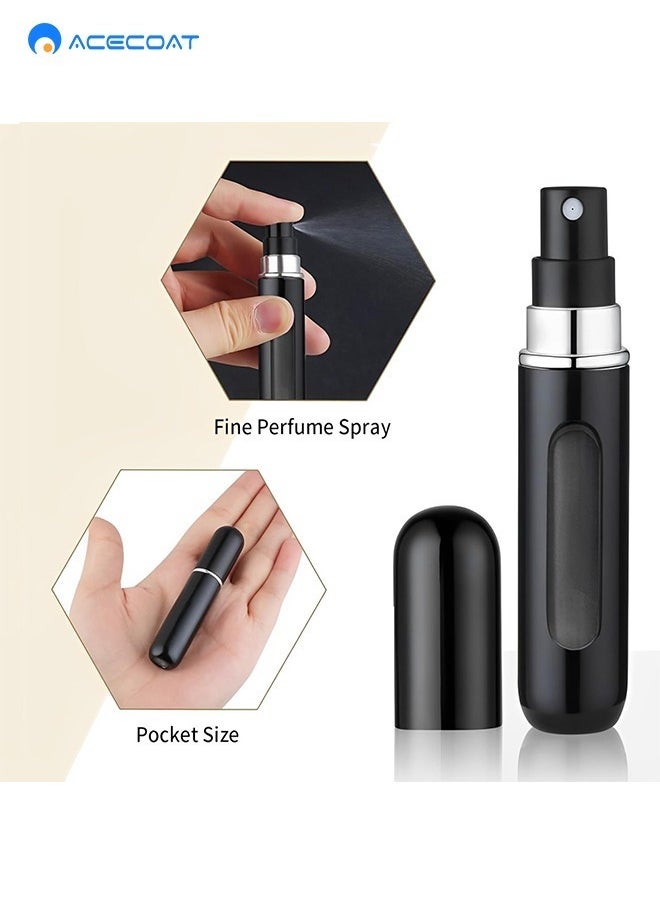 Mini Refillable Perfume Portable Atomizer Bottle Refillable Perfume Spray, Refill Pump Case for Traveling and Outgoing (5ml, 6 Pack) 6