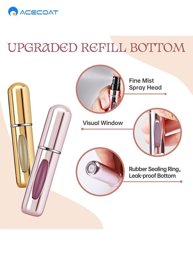 Mini Refillable Perfume Portable Atomizer Bottle Refillable Perfume Spray, Refill Pump Case for Traveling and Outgoing (5ml, 6 Pack) 6