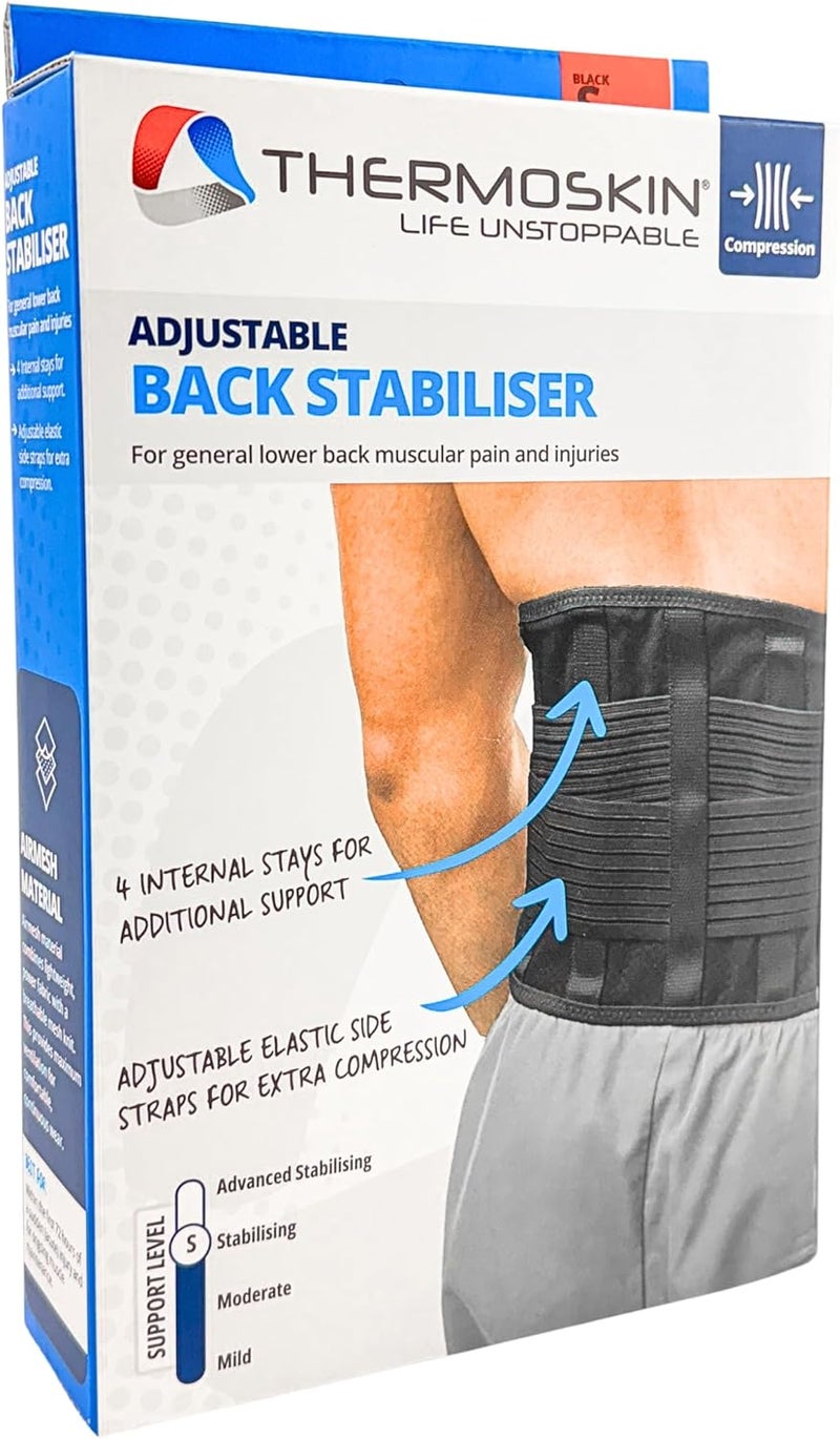 Thermoskin Adjustable Elastic Back Stabiliser for Compression and Support - Large (86-95cm) - Image 1