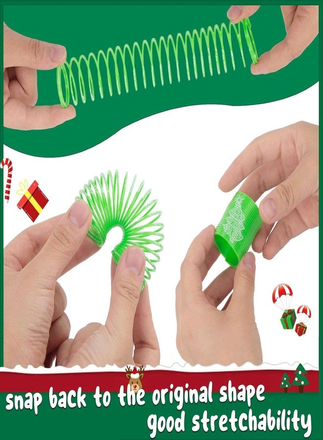 POPLAY 40PCS Christmas Spring Rainbow Party Favor, Mini Plastic Coil Spring Toy for Christmas Goodie Bag Stuffers, Fidget Stress Coil Mini Springs Bulk Toys for Carnival Prize Birthday - Image 3