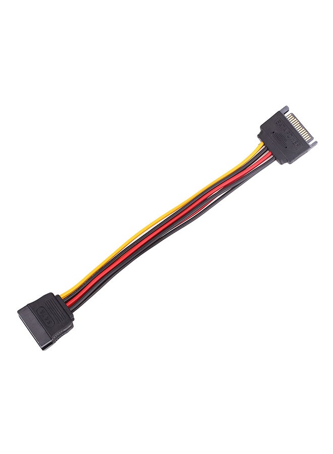 SATA 15 Pin Male To Dual 15 Pin Female Power Extension Y Splitter Cable Adapter Multicolour - Image 2