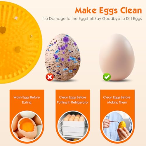 WAMEIJU Egg Brush Cleaner, Egg Cleaner for Fresh Eggs, Cute Chick Shaped Egg Wash and Brush, Washing Egg Tool for Standard Sized Eggs (Beige) - Image 5