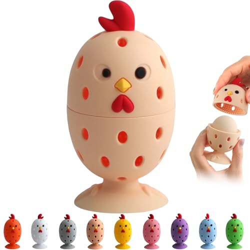 WAMEIJU Egg Brush Cleaner, Egg Cleaner for Fresh Eggs, Cute Chick Shaped Egg Wash and Brush, Washing Egg Tool for Standard Sized Eggs (Beige) - Image 1