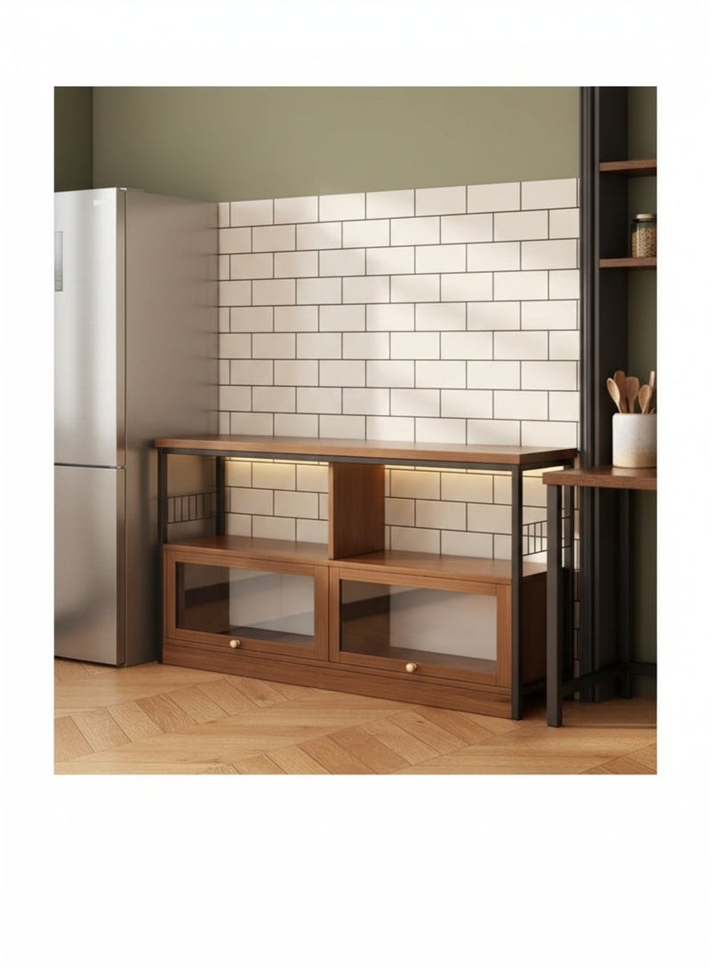 إكسبرت خزانة تخزين جانبية ، خزانة متعددة الاستخدام لغرفة المعيشة والمكتب ، وللمطبخ ، خزانة ركن القهوة، مساحة تخزين مع ثلاث أرفف وبابين - Image 1