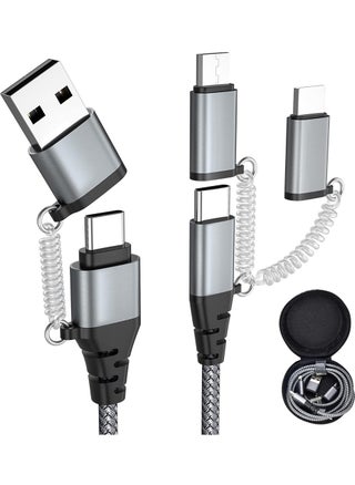 Multi USB Cable,USB C to USB C Cable Nylon Multi Universal Charging Cable USB A/USB C to Lightning/Micro USB/Type C 60W PD 3.0 3A Fast Charging Cable for iPhone16/15/14/Series Samsung GalaxyS25/24/23/22 Series and Tablet - pzsku/ZC3A979B35E35C954D697Z/45/1741680743/ff5cf43c-156b-4173-a06c-2e19b223065b