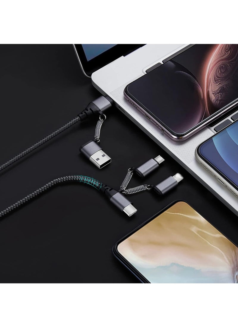 Multi USB Cable,USB C to USB C Cable Nylon Multi Universal Charging Cable USB A/USB C to Lightning/Micro USB/Type C 60W PD 3.0 3A Fast Charging Cable for iPhone16/15/14/Series Samsung GalaxyS25/24/23/22 Series and Tablet