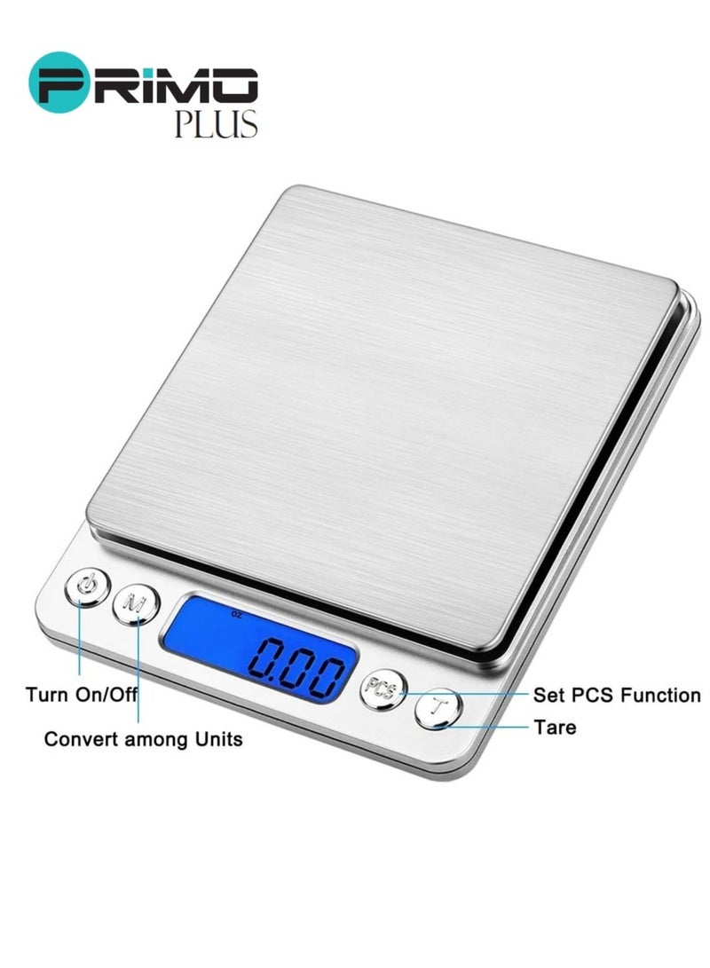 بريمو بلس ميزان طعام رقمي صغير مزود بكفة فضي - Image 4