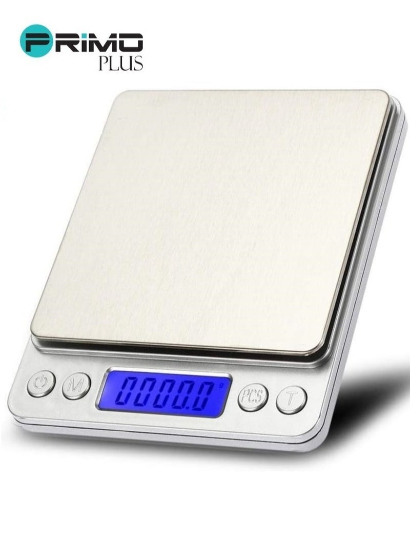 بريمو بلس ميزان طعام رقمي صغير مزود بكفة فضي - Image 1