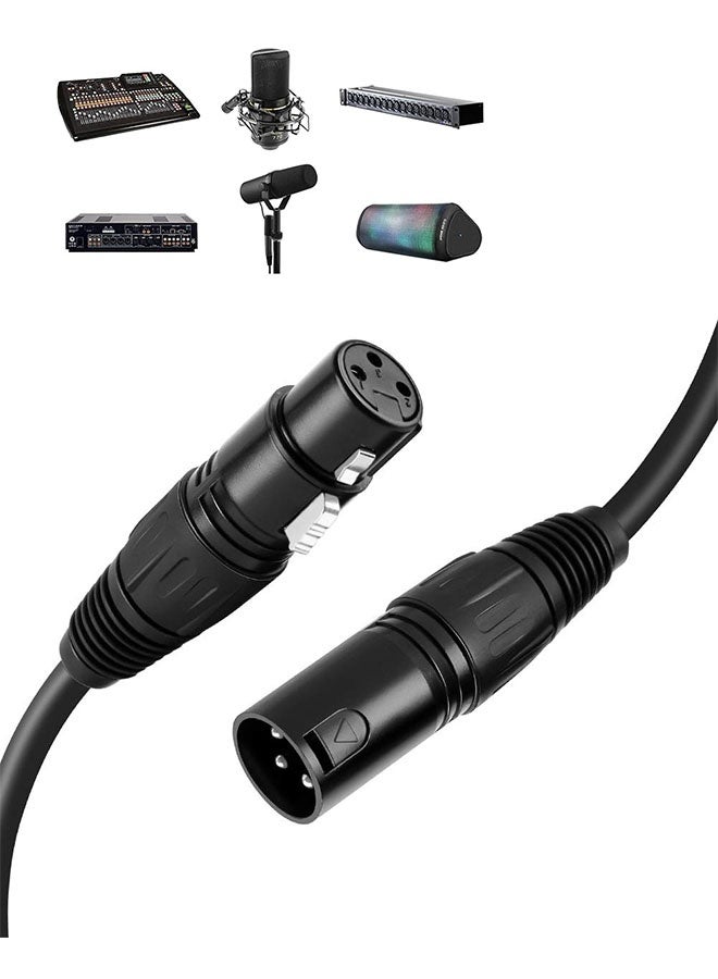كابل ميكروفون XLR الذكور إلى الإناث 3 دبوس ، تمديد متوازن لتطبيقات التسجيل ، خلاطات ، أنظمة مكبرات الصوت ، أضواء DMX ، خلاط ، مكبرات الضخم ، محطة الراديو وأكثر من ذلك ، أسود ، 5m - Image 1