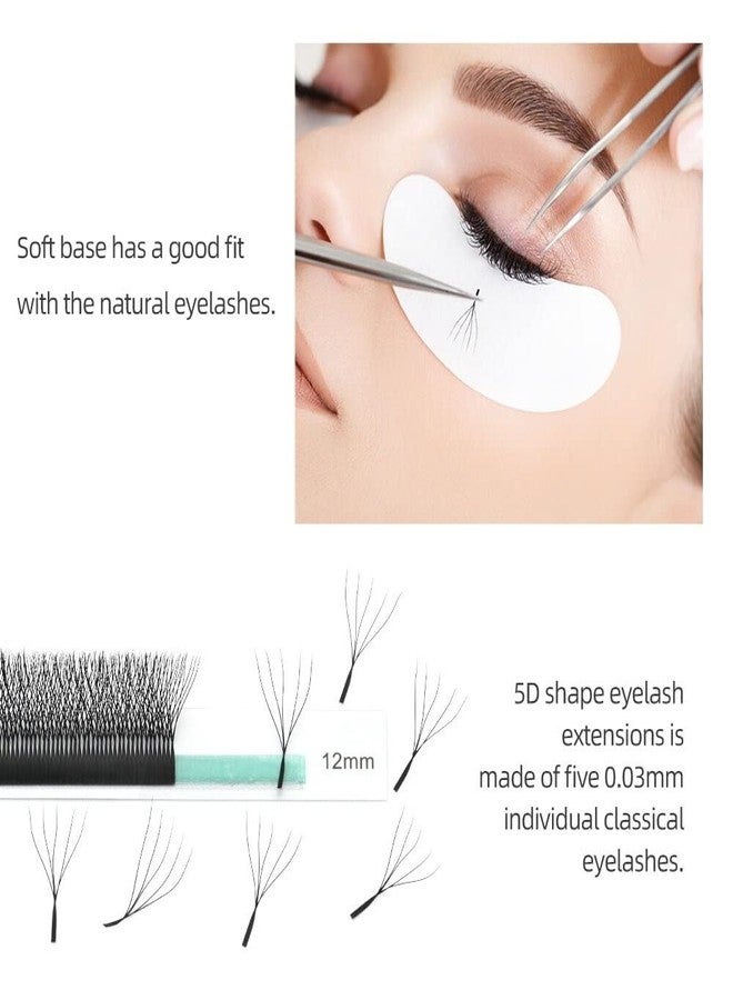 NAGARAKU W Eyelash Extension 5D Volume Premade Matte Black Cluster Easy Fanning yy Eye Lashes with Thickness 0.07mm Curl C (Length - 15mm) - Image 5