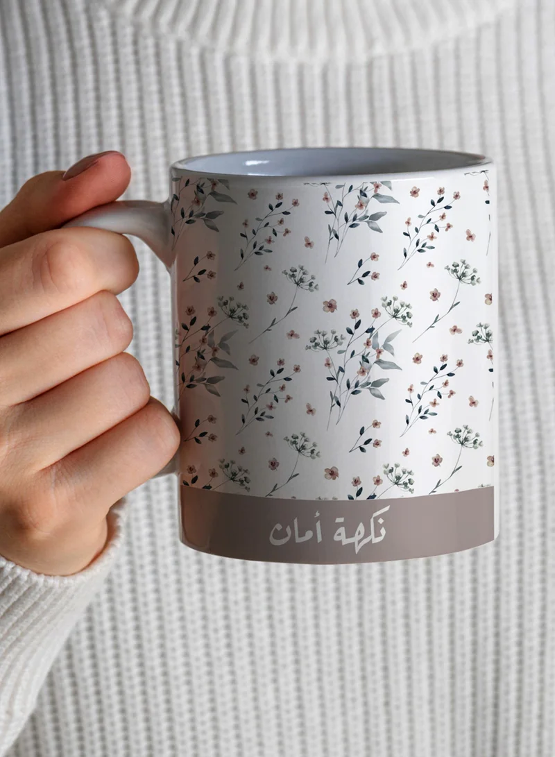 لوحة كوب ١١ أونصة من السيراميك بتصميم نكهة أمان