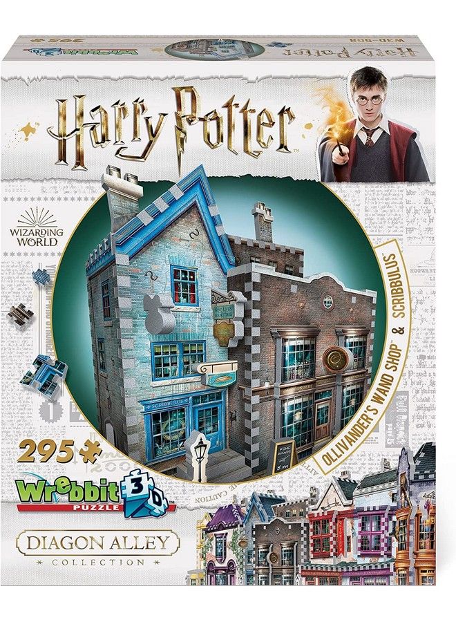 WREBBIT 3D Puzzle Harry Potter Diagon Alley Collection Ollivanders And Scribbulus 3D Jigsaw Puzzle (295Pieces) - Image 1