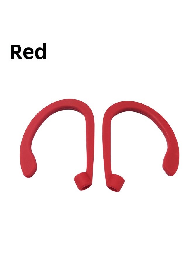 Generic - Suitable For Air Pods Anti-lost Ear Hanging Apple Bluetooth Headset Sports Anti-lost Wireless Ear Hanging Silicone Ear Hanging-Color:Big Red Left And Right Pair (Naked)-Model:General - Image 1