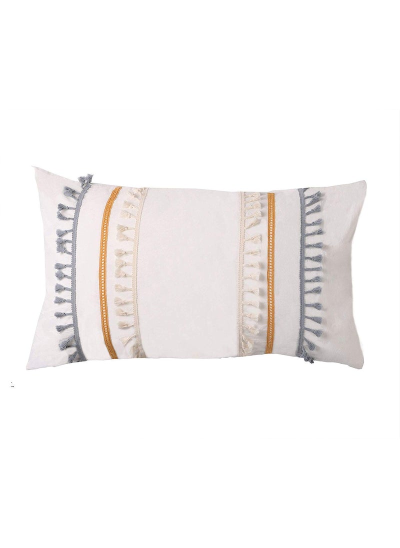 Flber Flber Tasseled Sham Set Boho Cotton Pillow Covers189in x291inSet of 2 