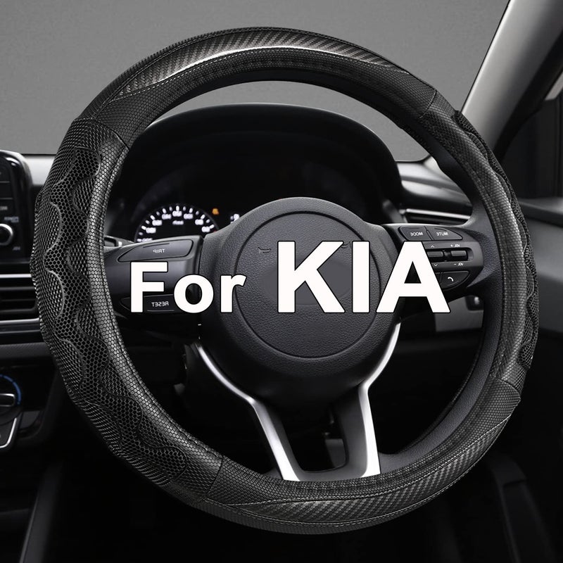 GIANT PANDA Steering Wheel Cover for Kia Soul,Sportage,Forte,Optima,Telluride(3D Honeycomb-Gray-Standard Size) - Image 5