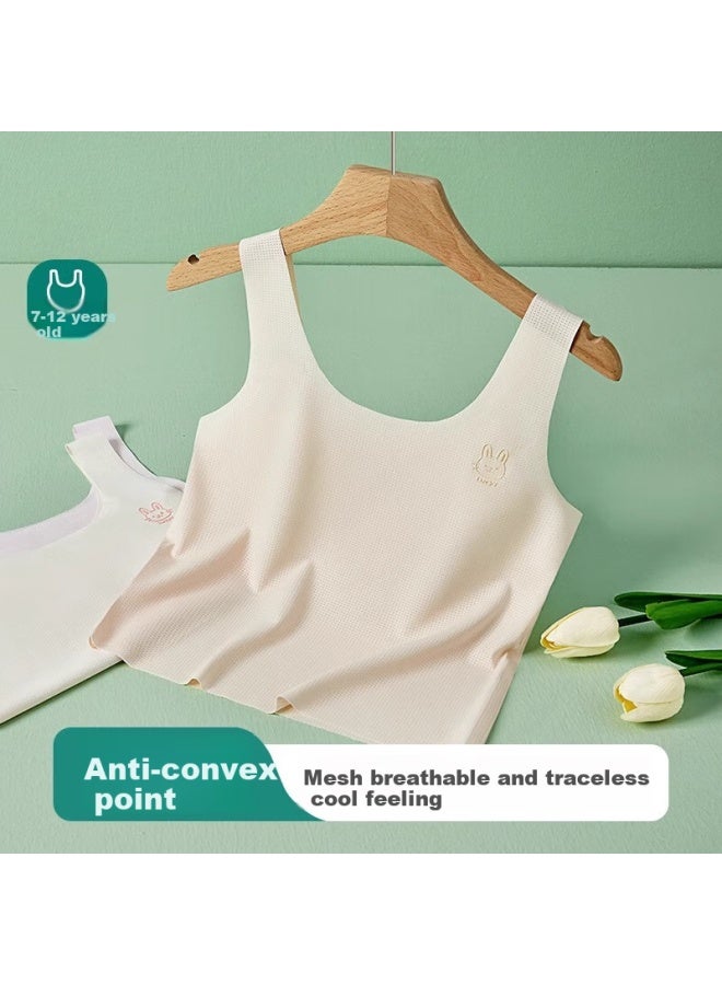 Yuzhaolin 2-pack Girls' Underwear For 9-12 Years Old, Summer Thin Style Vest For Big Children, Primary School Students, Teenage Girls - Image 1