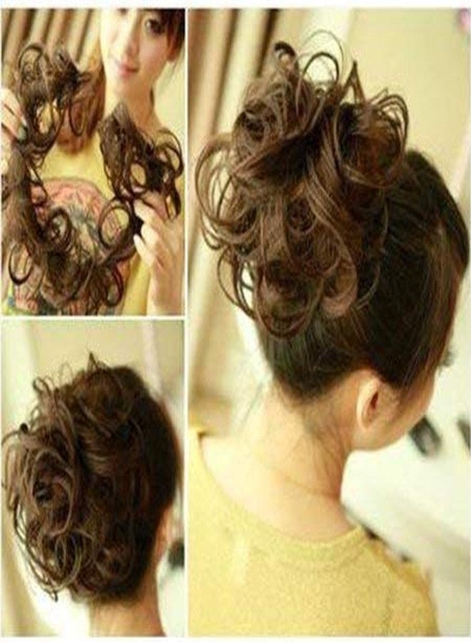 Ekan Ponytail Frill Hair Extensions For Women Messy Juda Bun Maker 20 Grams Pack Of 2 (Medium Brown) - Image 2
