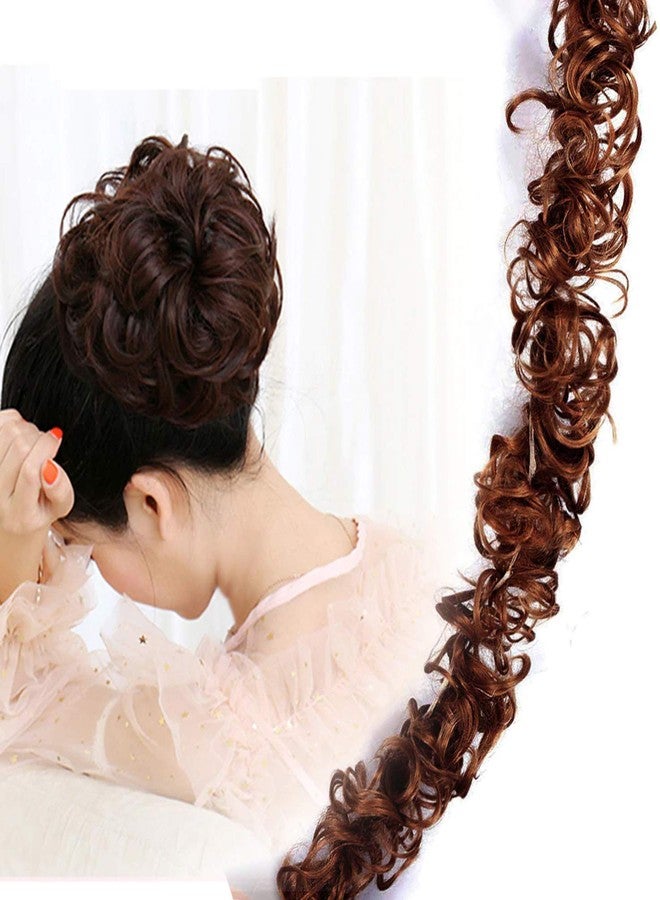 Ekan Ponytail Frill Hair Extensions For Women Messy Juda Bun Maker 20 Grams Pack Of 2 (Medium Brown) - Image 4