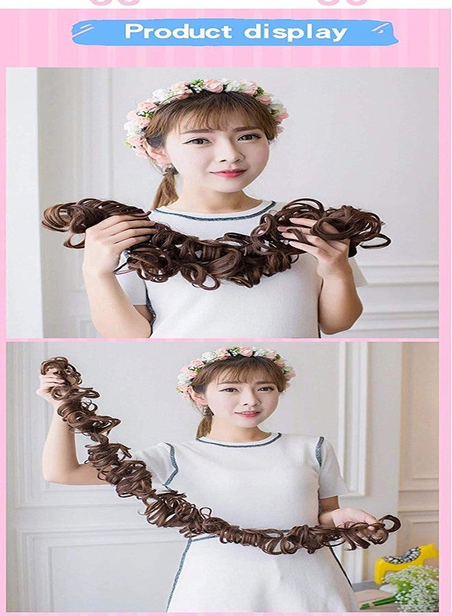 Ekan Ponytail Frill Hair Extensions For Women Messy Juda Bun Maker 20 Grams Pack Of 2 (Medium Brown) - Image 5