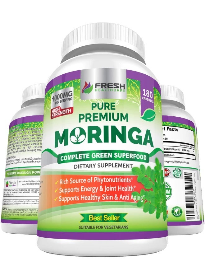 FRESH HEALTHCARE Moringa Oleifera - 180 Capsules - Image 1