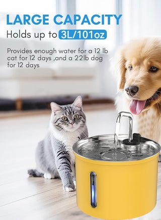 Stainless Steel Cat Fountain Cat Water Fountain Stainless Steel Pet Water Fountain Dog Water Dispenser for Cats - view 2