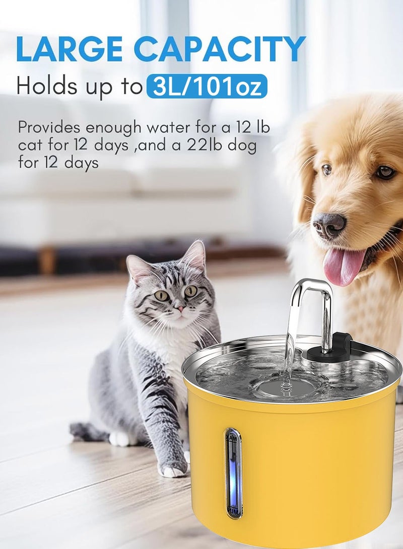 Kidle Stainless Steel Cat Fountain Cat Water Fountain Stainless Steel Pet Water Fountain Dog Water Dispenser for Cats - Image 2