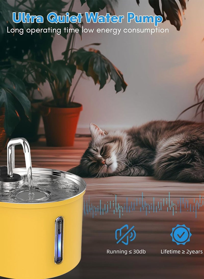 Kidle Stainless Steel Cat Fountain Cat Water Fountain Stainless Steel Pet Water Fountain Dog Water Dispenser for Cats - Image 3