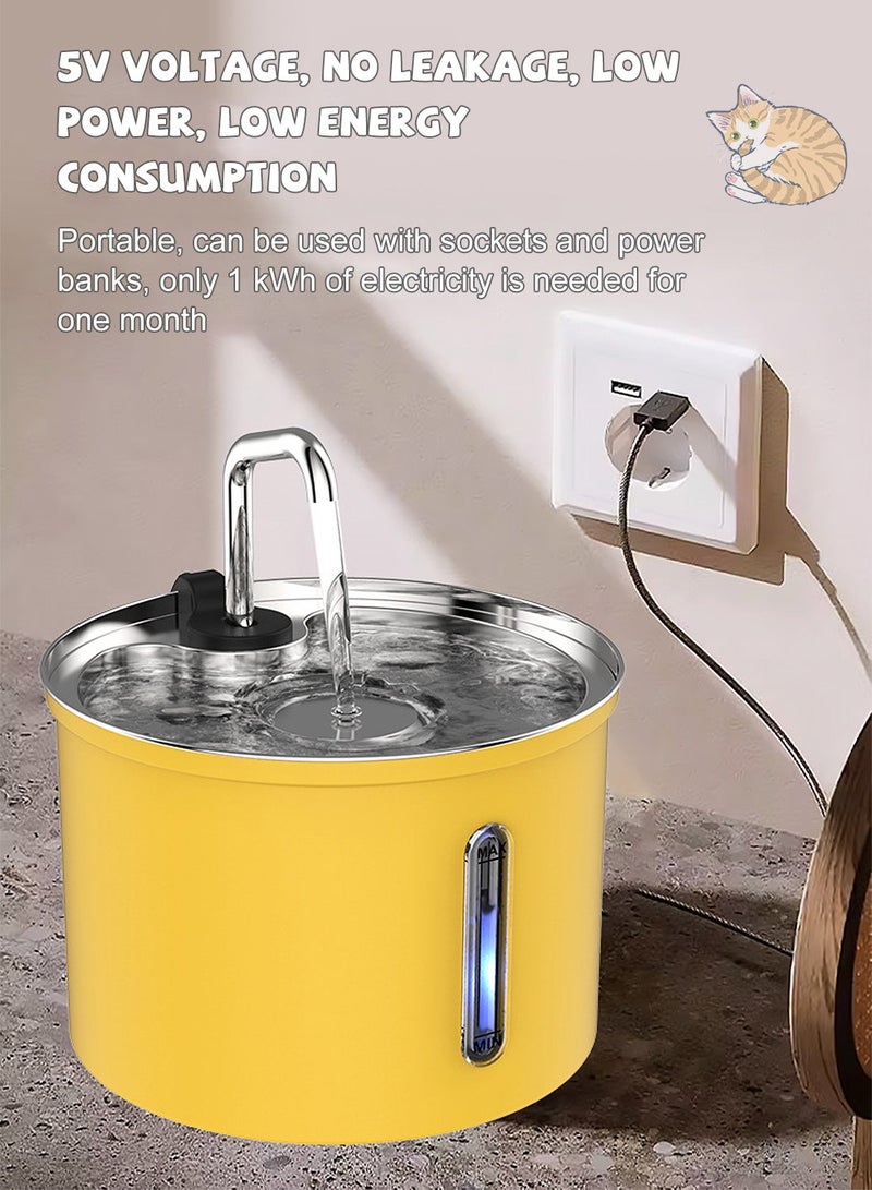 Kidle Stainless Steel Cat Fountain Cat Water Fountain Stainless Steel Pet Water Fountain Dog Water Dispenser for Cats - Image 4