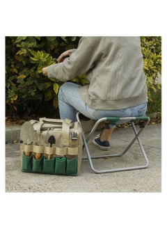 Cool Baby COOLBABY Outdoor Dual use Garden Tools Folding Stool Portable Garden Kit Chair with Detachable Storage Bag  - Image 2