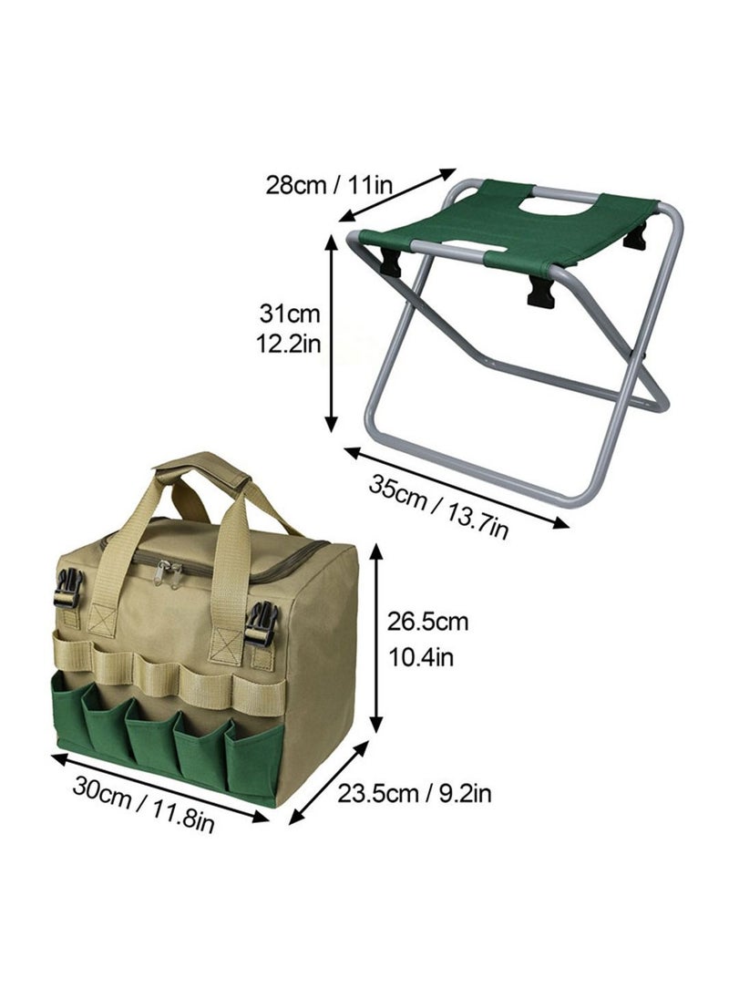 Cool Baby COOLBABY Outdoor Dual use Garden Tools Folding Stool Portable Garden Kit Chair with Detachable Storage Bag  - Image 5