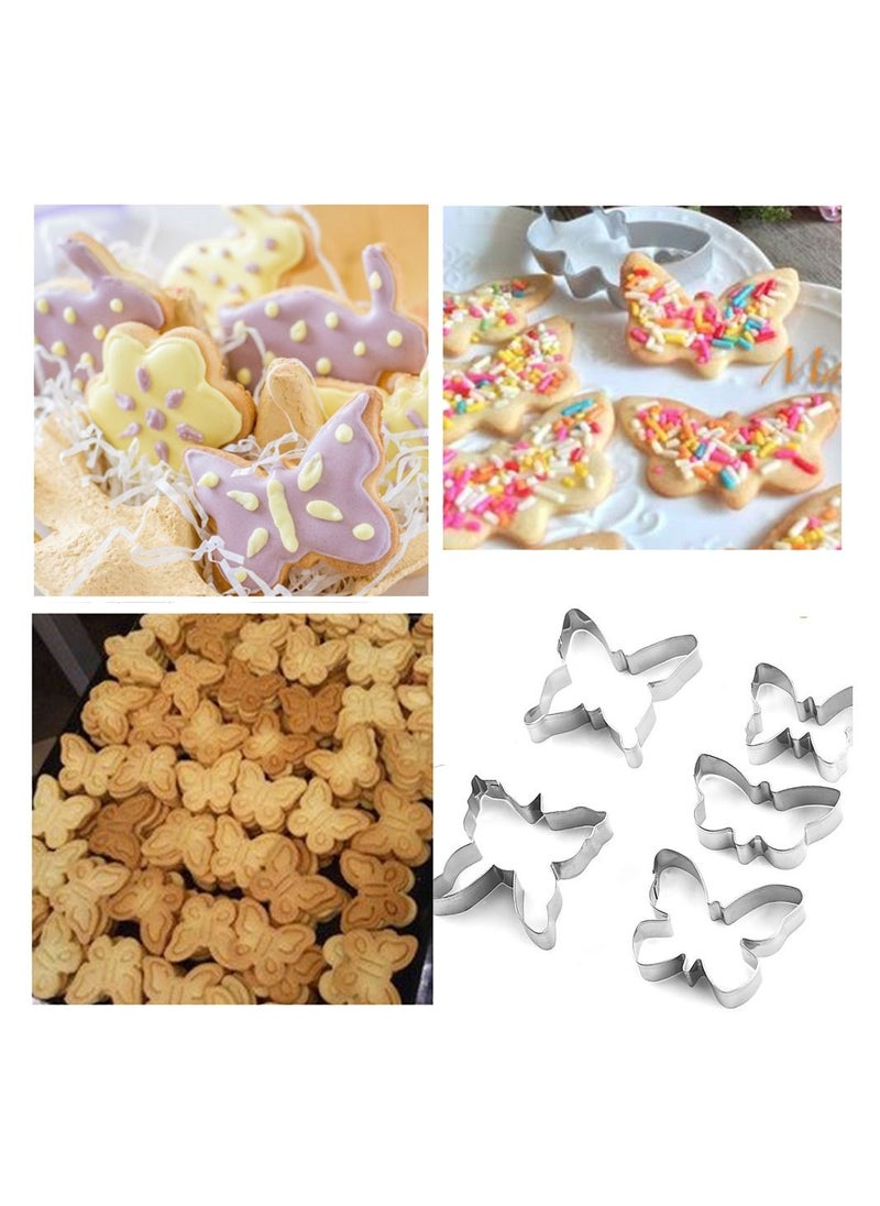 Deo King 5-piece Stainless Steel Butterfly Cookie Mold Set  - Image 3