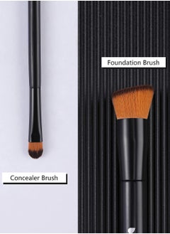 DUcare 2Pcs Foundation Brush and Concealer Brush Professional Flat Top Kabuki Brush for Face Synthetic Liquid Blending Mineral Powder Makeup Tools  - Image 3