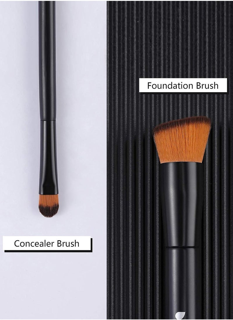 DUcare 2Pcs Foundation Brush and Concealer Brush Professional Flat Top Kabuki Brush for Face Synthetic Liquid Blending Mineral Powder Makeup Tools  - Image 3