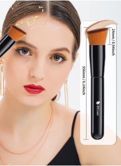 DUcare 2Pcs Foundation Brush and Concealer Brush Professional Flat Top Kabuki Brush for Face Synthetic Liquid Blending Mineral Powder Makeup Tools  - Image 4