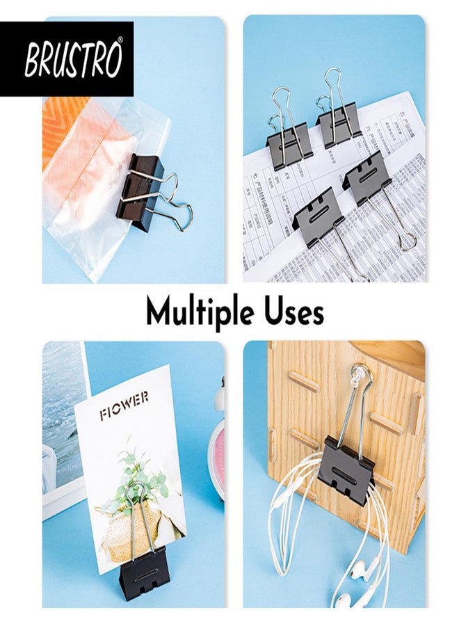 BRUSTRO Assorted Clip Box | Includes 120 Paper Clips-28mm & 56 Binder Clips (25mm- 6 pcs| 19mm- 15 pcs| 15mm- 35pcs) | Home, Office, Stationery use, Ideal for Kids and Adults, Reusable, Flexible - Image 4