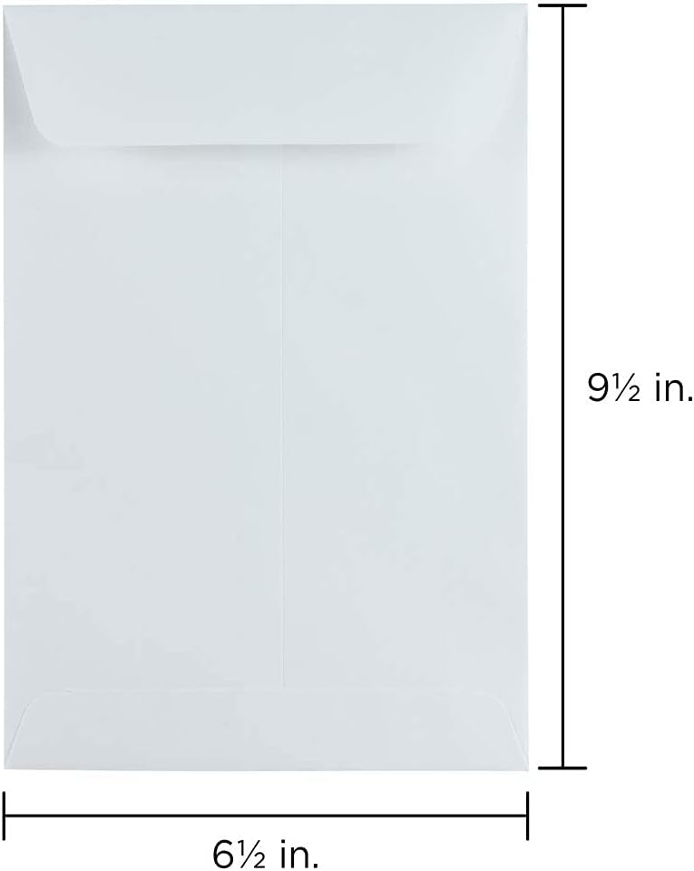 JAM Paper 6 1/2 x 9 1/2 Open End Catalog Commercial Envelopes - White - 50/Pack - Image 2