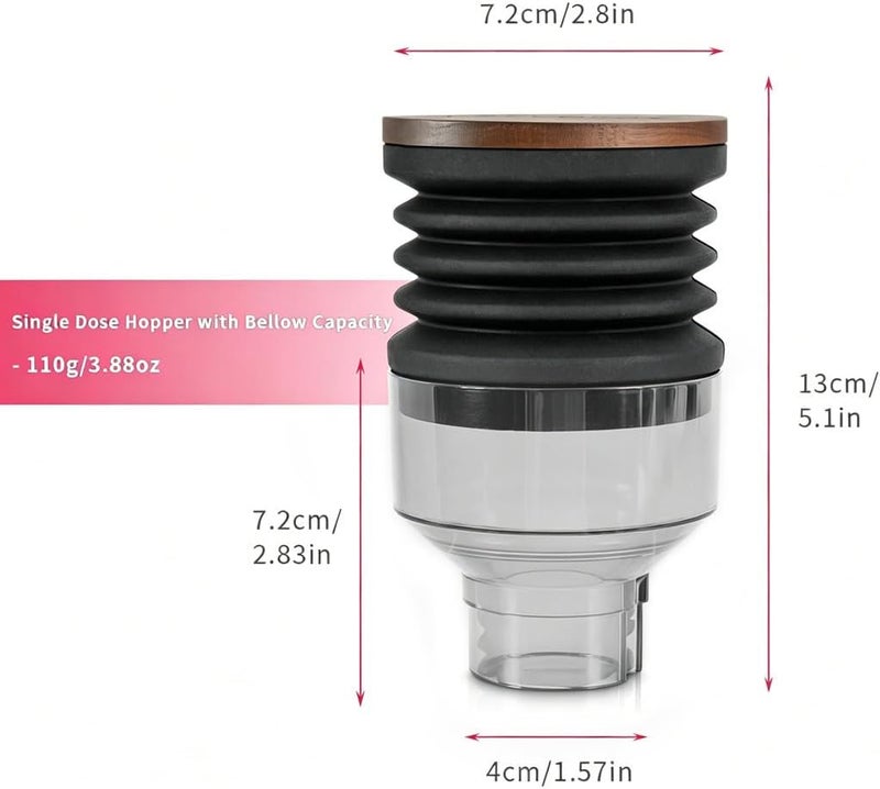 CAFEMASY Single Dose Hopper with Bellow Upgrade - 90g/3.17oz Clear Bean Hopper for Eureka Mignon Espresso Grinder - Image 2