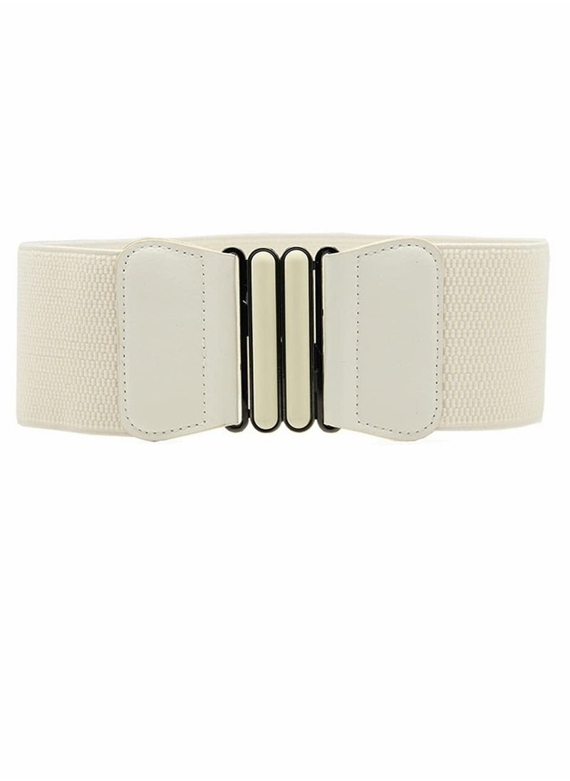 SYOSI - 3 Pieces Dress Double Oval Buckle Elastic Belts Ladies Patent Leather Wide Waists Clothes Ornaments - Image 1