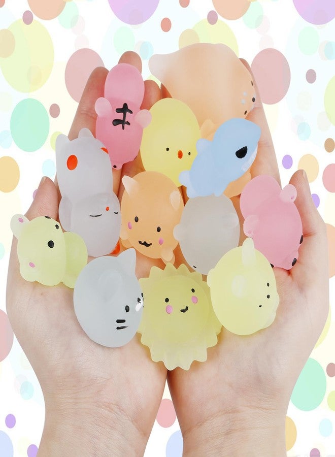 Outee 50 Pcs Mochi Toys Mini Mochi Animals Toys Glow in The Dark Toys Stress Relief Toys Bulk Mochi Cat Random Halloween Kids Party Favors for Goodie Bag - Image 3